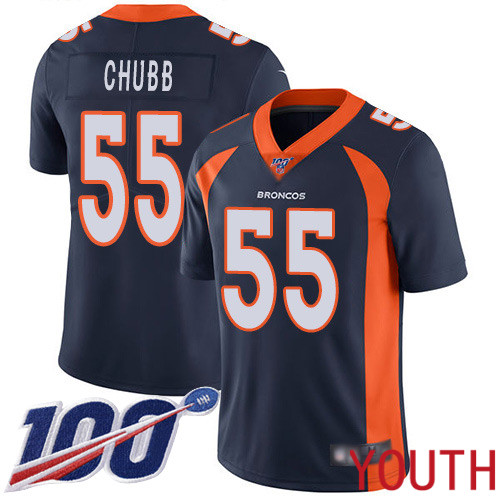 Youth Denver Broncos #55 Bradley Chubb Navy Blue Alternate Vapor Untouchable Limited Player 100th Season Football NFL Jersey->youth nfl jersey->Youth Jersey